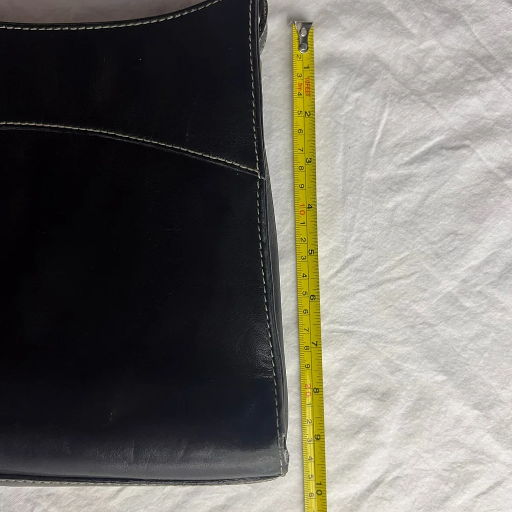 Vintage Lauren Ralph Lauren Black Leather Shoulder Bag Minimalist Y2K Classic